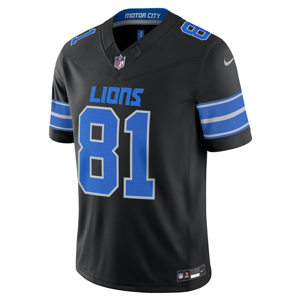Men's Detroit Lions Calvin Johnson Nike Black Alternate Vapor F.U.S.E. Stitched Retired Limited Jersey - Image 3