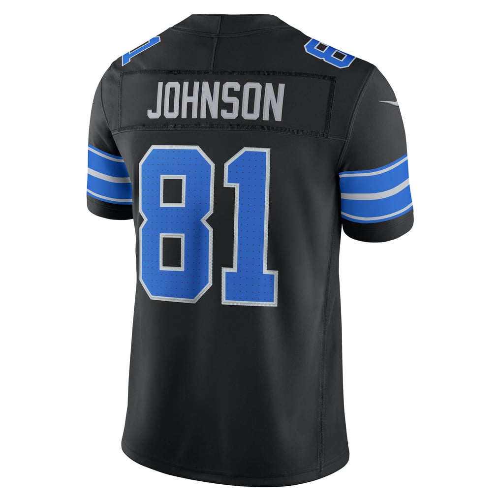 Men's Detroit Lions Calvin Johnson Nike Black Alternate Vapor F.U.S.E. Stitched Retired Limited Jersey - Image 4