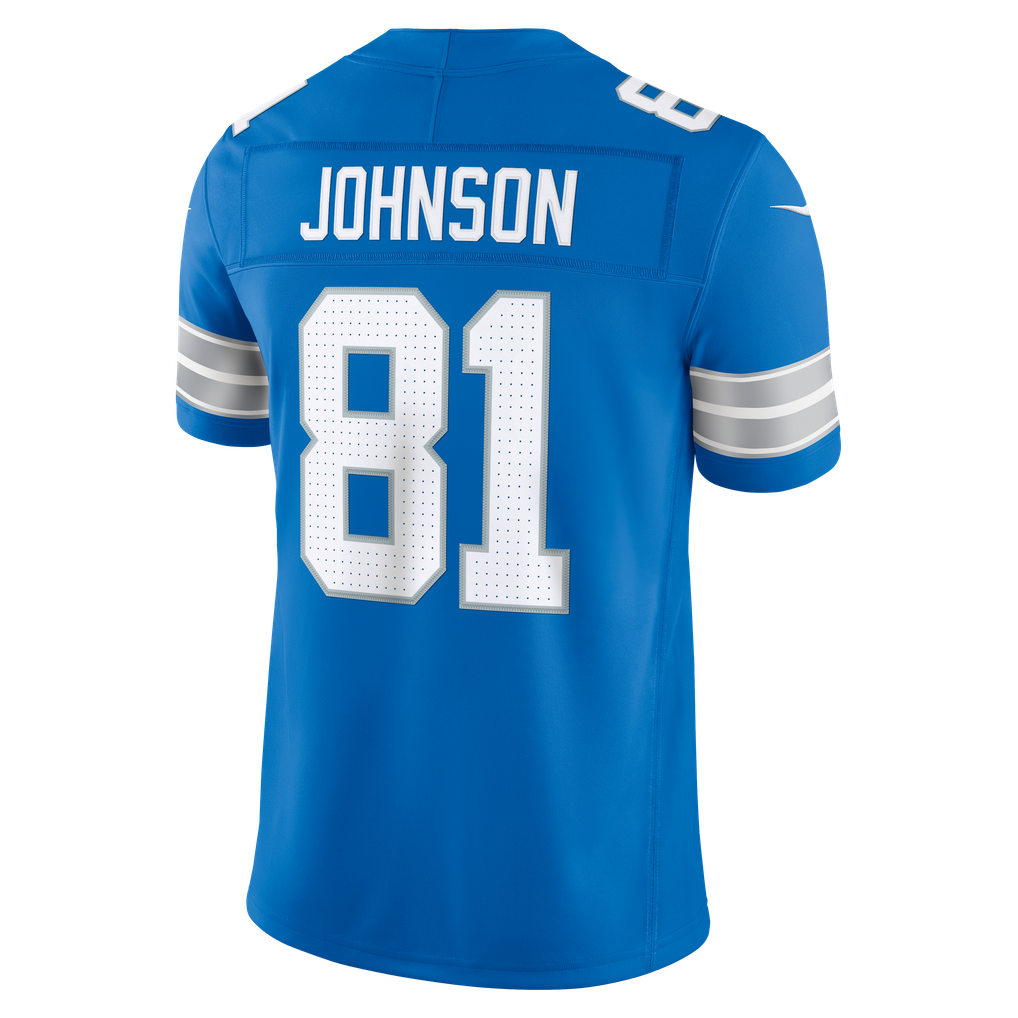 Men's Detroit Lions Calvin Johnson Nike Blue Vapor F.U.S.E. Stitched Retired Limited Jersey - Image 4