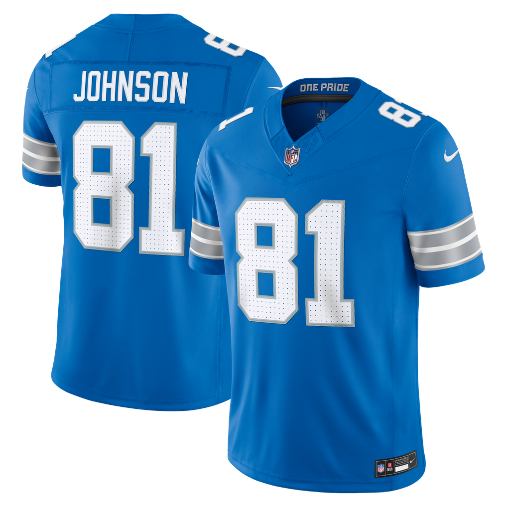 Men's Detroit Lions Calvin Johnson Nike Blue Vapor F.U.S.E. Stitched Retired Limited Jersey - Image 1
