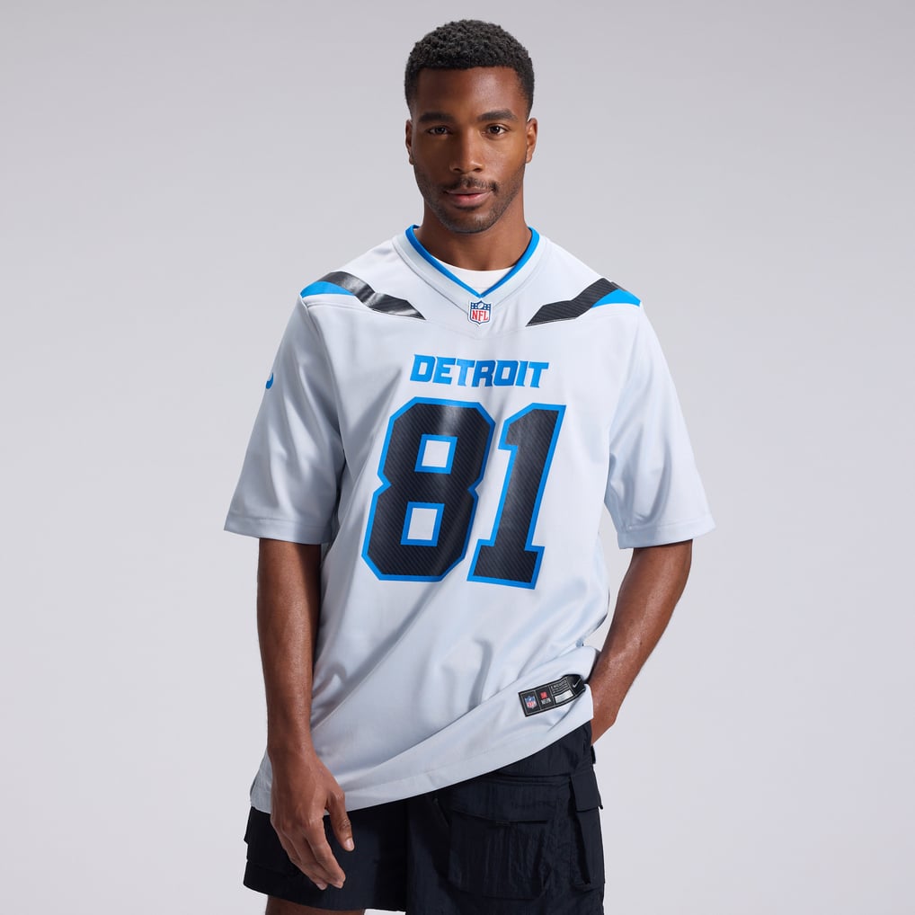 Men's Detroit Lions Calvin Johnson Nike Silver 2026 Rivalries Collection Game Jersey - Image 3