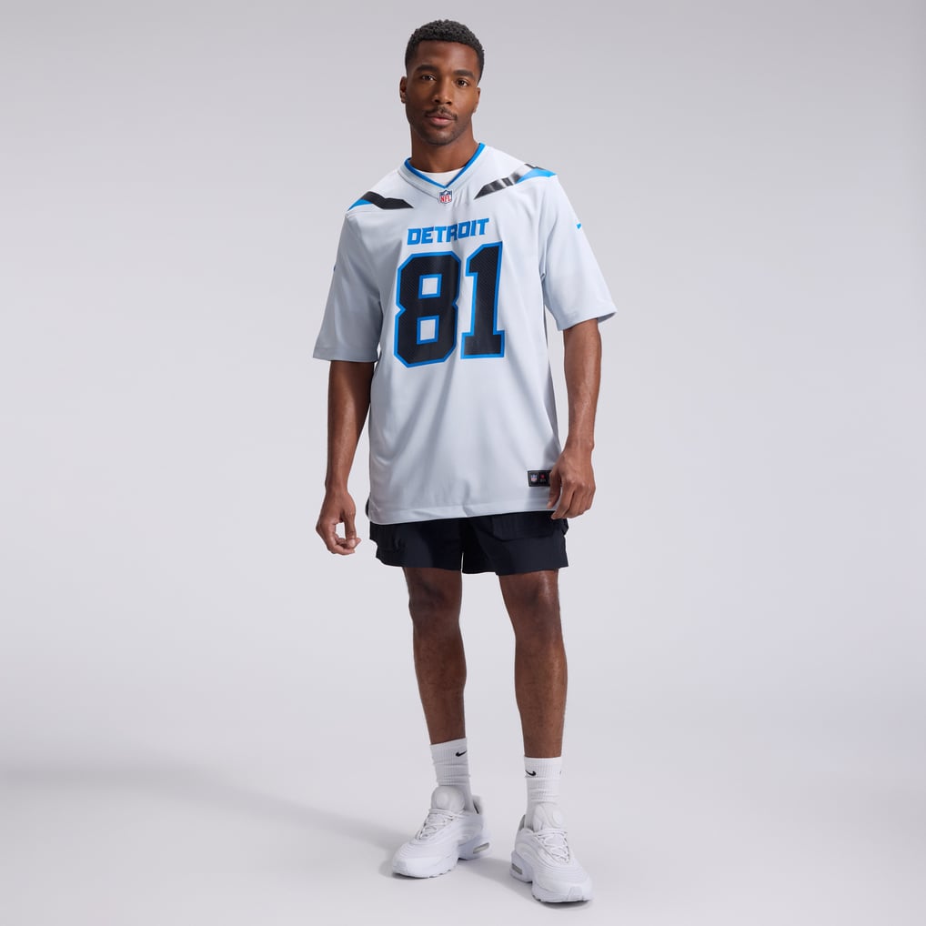 Men's Detroit Lions Calvin Johnson Nike Silver 2026 Rivalries Collection Game Jersey - Image 5