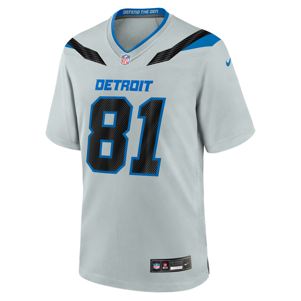 Men's Detroit Lions Calvin Johnson Nike Silver 2026 Rivalries Collection Game Jersey - Image 7