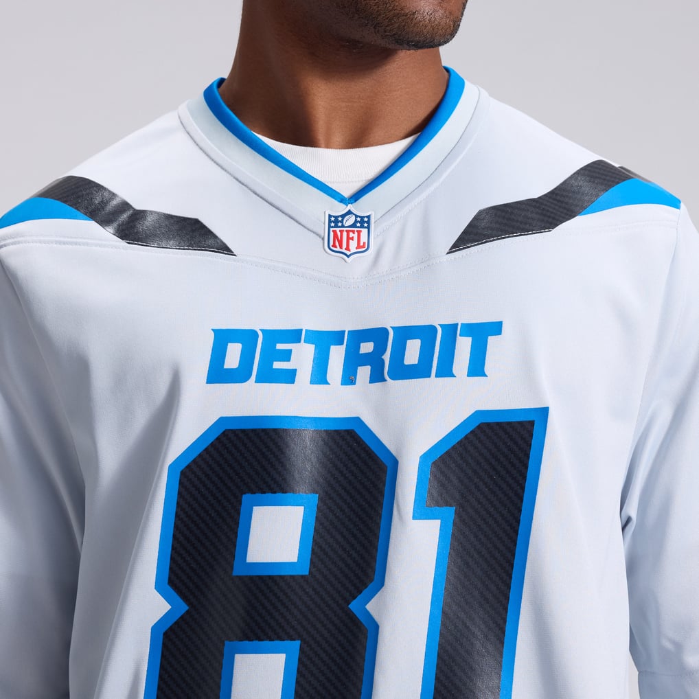 Men's Detroit Lions Calvin Johnson Nike Silver 2026 Rivalries Collection Game Jersey - Image 9