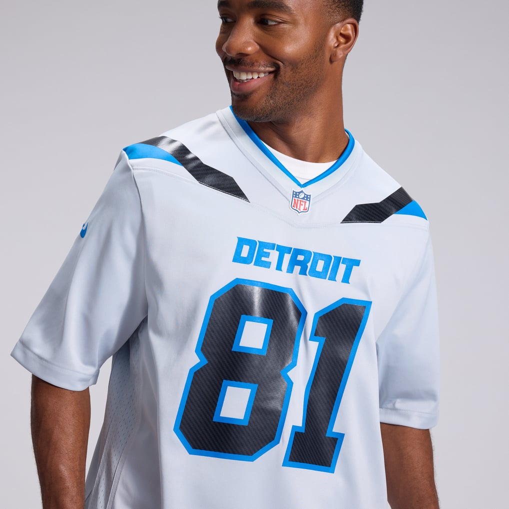 Men's Detroit Lions Calvin Johnson Nike Silver 2026 Rivalries Collection Game Jersey - Image 10