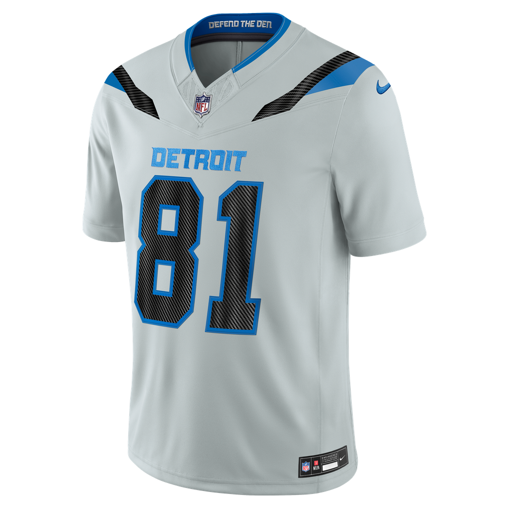Men's Detroit Lions Calvin Johnson Nike Silver 2026 Rivalries Collection Stitched Limited Jersey - Image 3