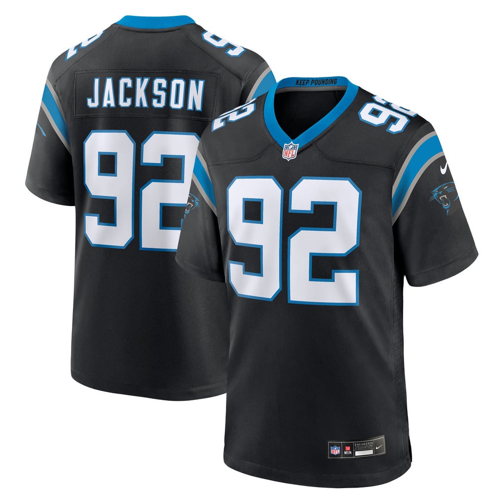 Men's Carolina Panthers Cam Jackson Nike Black Team Game Jersey - Image 1