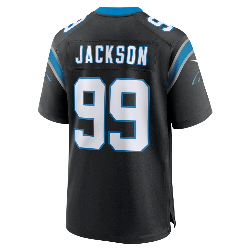 Men's Carolina Panthers Cam Jackson Nike Black Team Game Jersey - Image 4