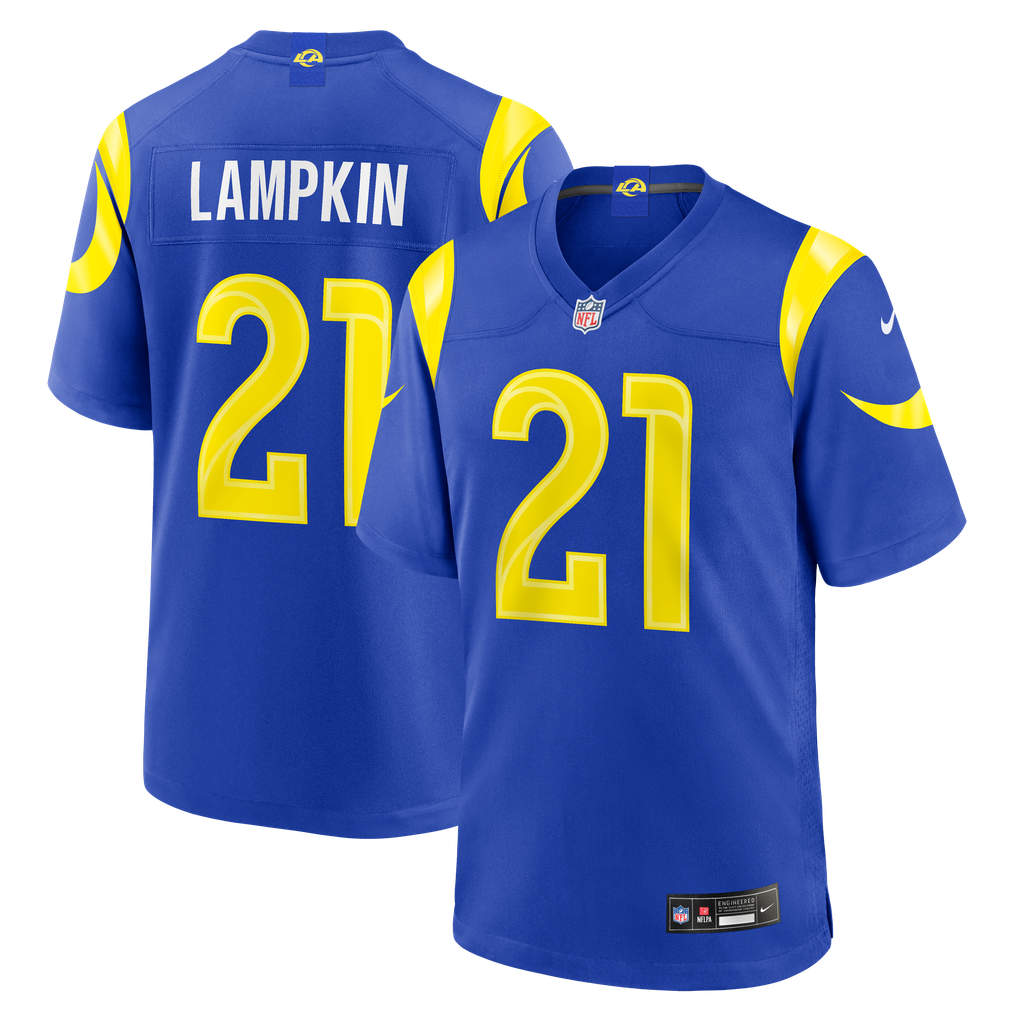 Men's Los Angeles Rams Cam Lampkin Nike Royal Team Game Jersey - Image 1