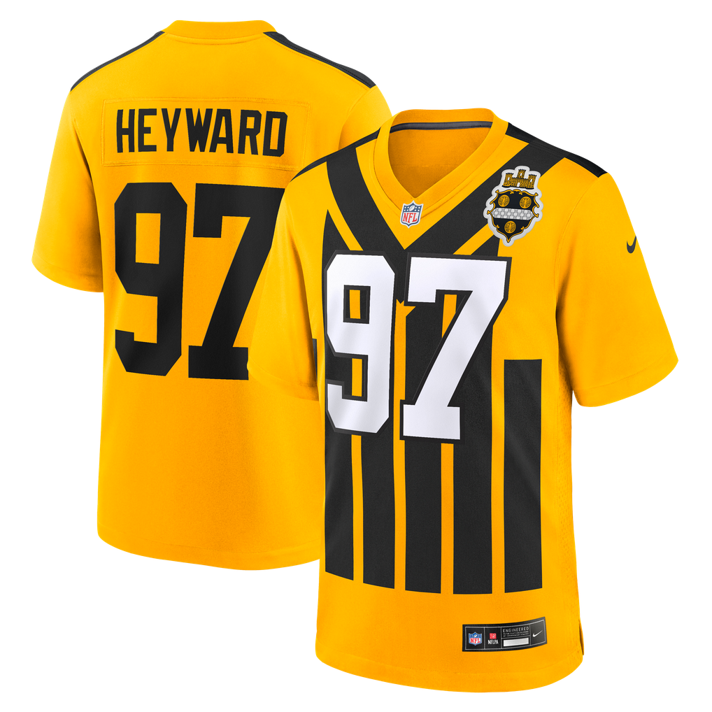 Men's Pittsburgh Steelers Cameron Heyward Nike Gold Alternate 1933 Throwback Game Jersey - Image 2