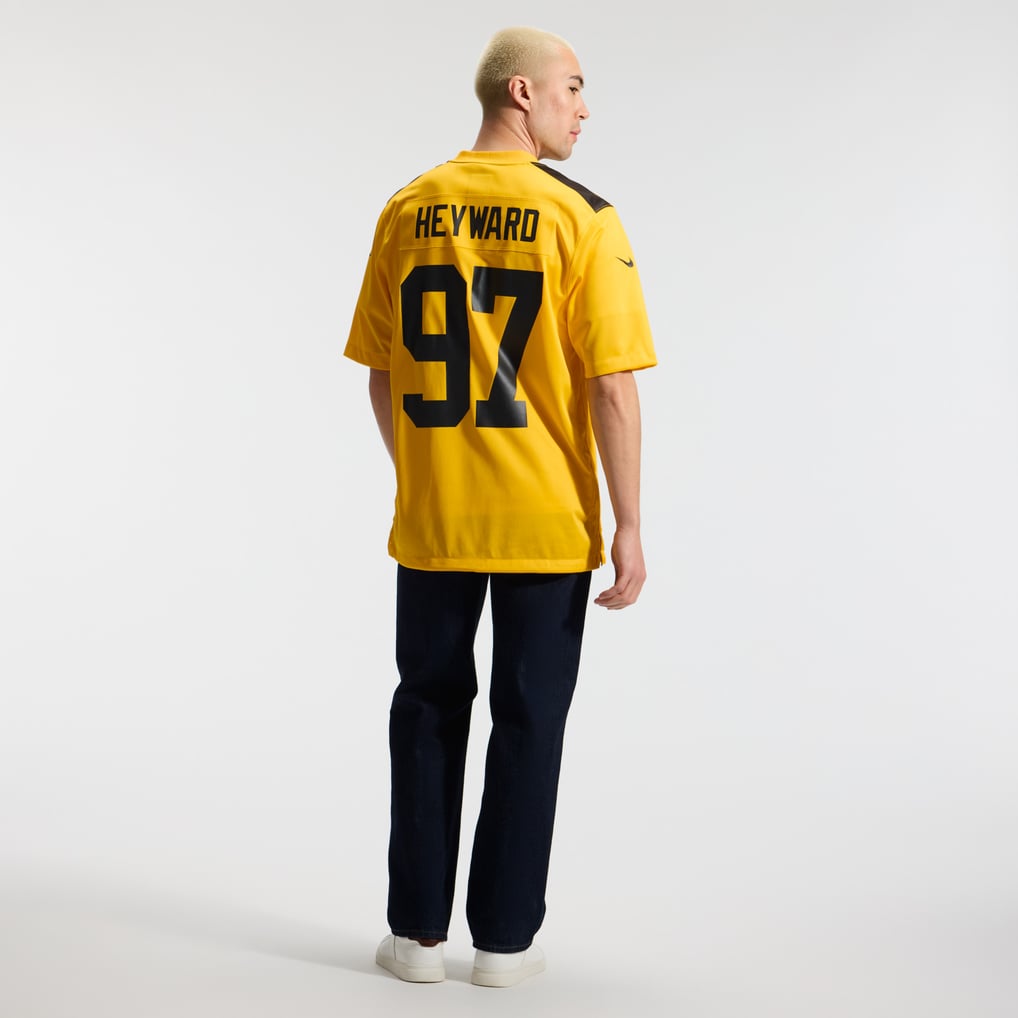 Men's Pittsburgh Steelers Cameron Heyward Nike Gold Alternate 1933 Throwback Game Jersey - Image 6