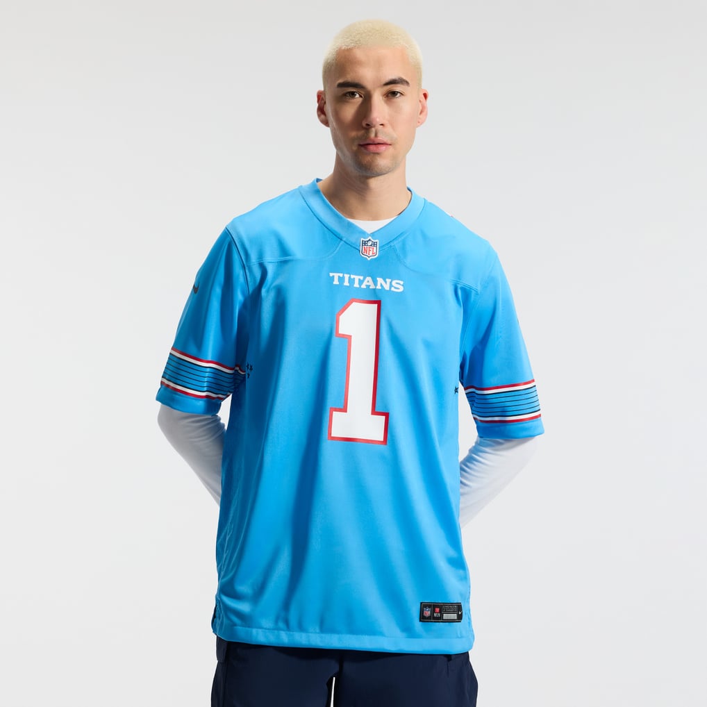 Men's Tennessee Titans Cameron Ward Nike Light Blue Game Jersey - Image 3