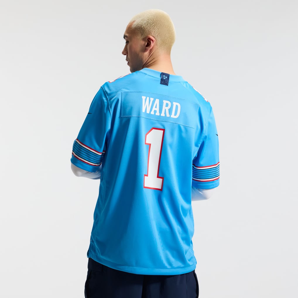 Men's Tennessee Titans Cameron Ward Nike Light Blue Game Jersey - Image 4