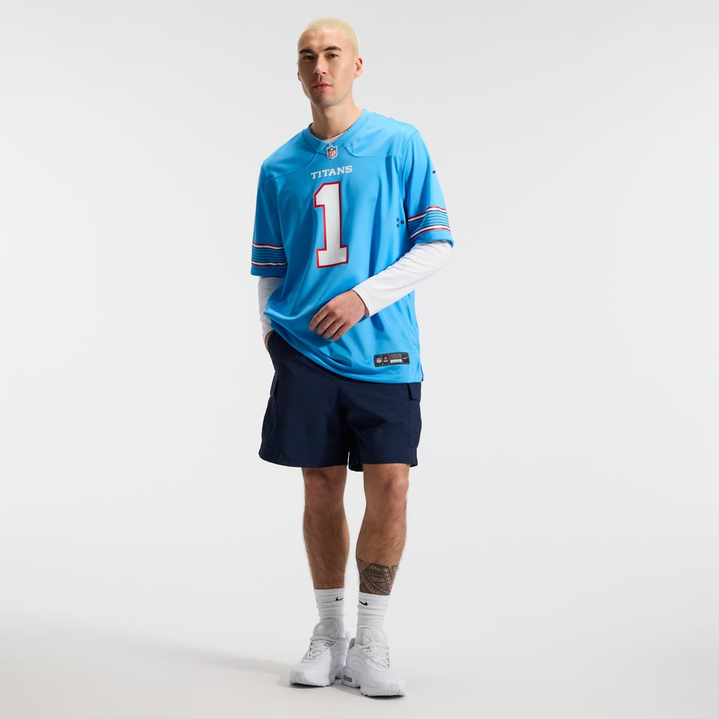 Men's Tennessee Titans Cameron Ward Nike Light Blue Game Jersey - Image 5