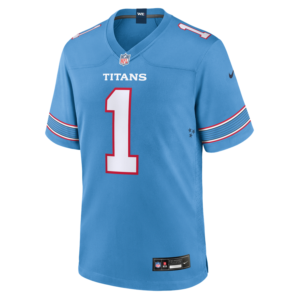 Men's Tennessee Titans Cameron Ward Nike Light Blue Game Jersey - Image 7