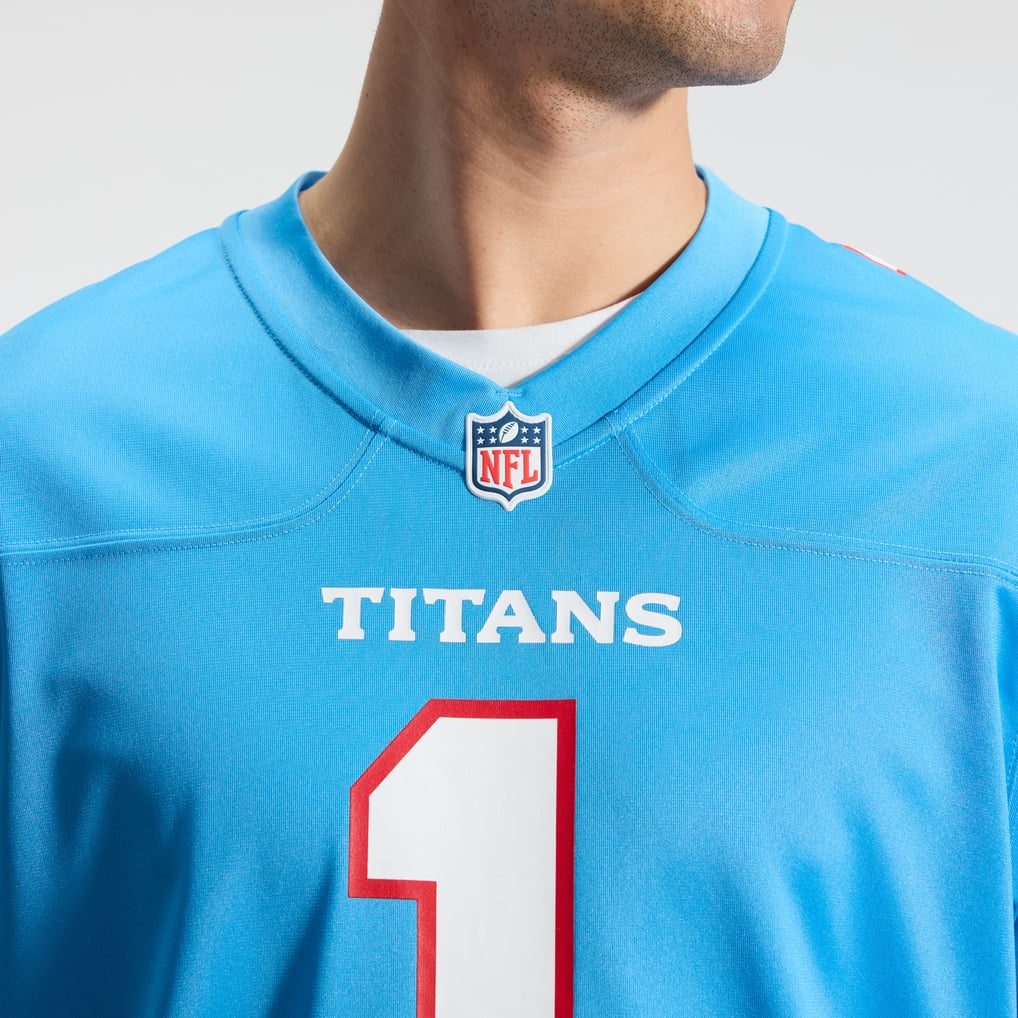Men's Tennessee Titans Cameron Ward Nike Light Blue Game Jersey - Image 10