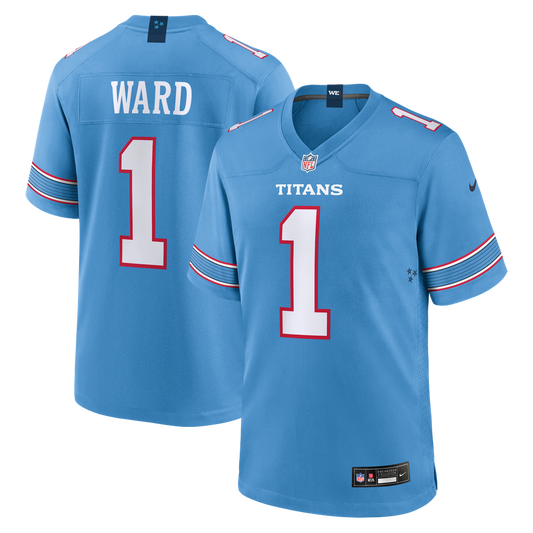 Men's Tennessee Titans Cameron Ward Nike Light Blue Game Jersey - Image 1
