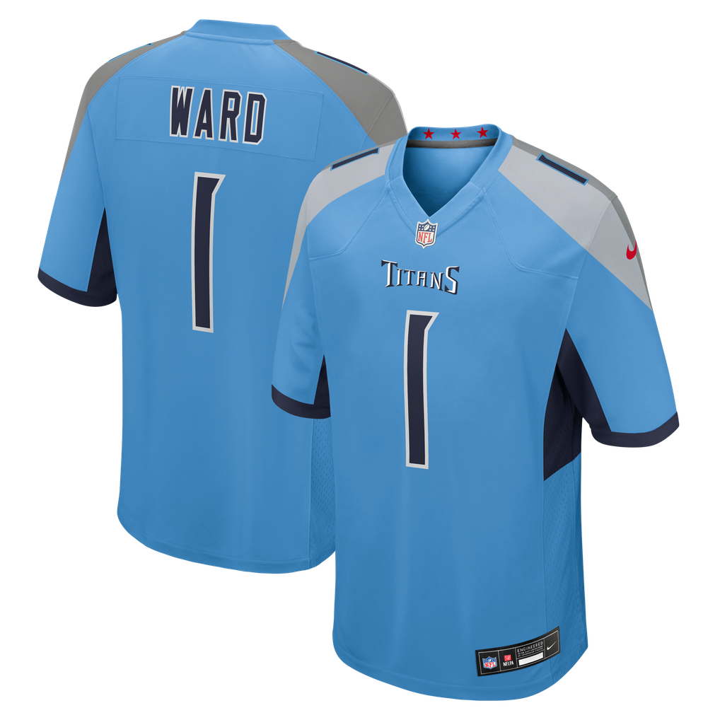 Men's Tennessee Titans Cameron Ward Nike Light Blue Team Game Jersey - Image 2