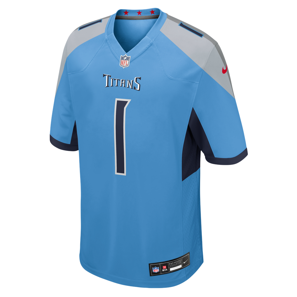 Men's Tennessee Titans Cameron Ward Nike Light Blue Team Game Jersey - Image 3