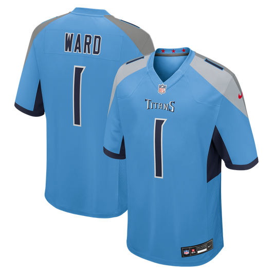 Men's Tennessee Titans Cameron Ward Nike Light Blue Team Game Jersey - Image 1