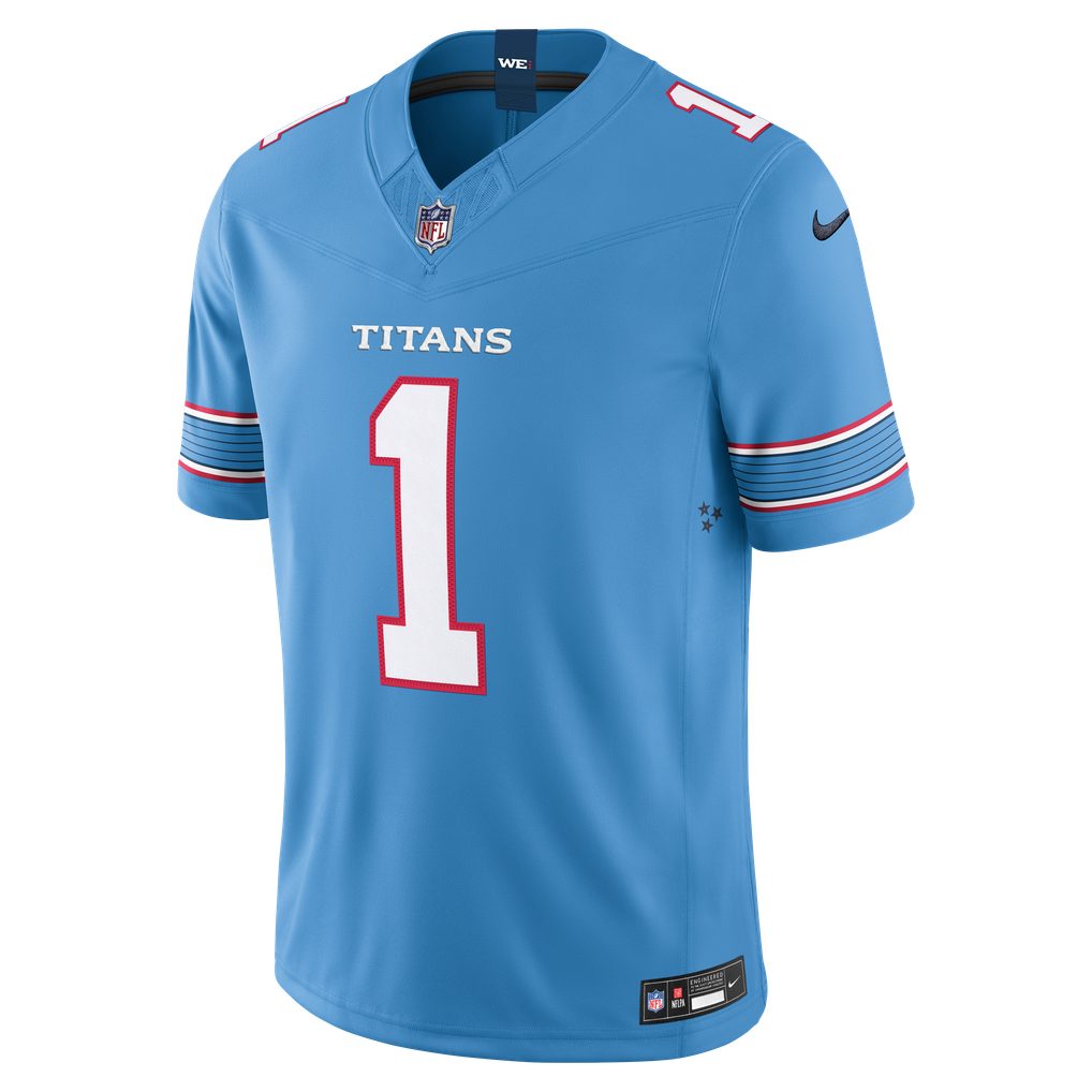 Men's Tennessee Titans Cameron Ward Nike Light Blue Team Vapor F.U.S.E. Stitched Limited Jersey - Image 3