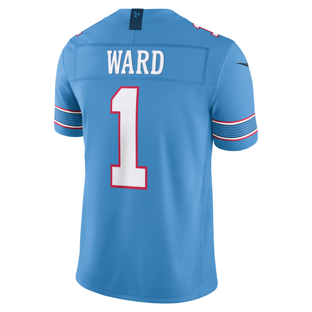 Men's Tennessee Titans Cameron Ward Nike Light Blue Team Vapor F.U.S.E. Stitched Limited Jersey - Image 4