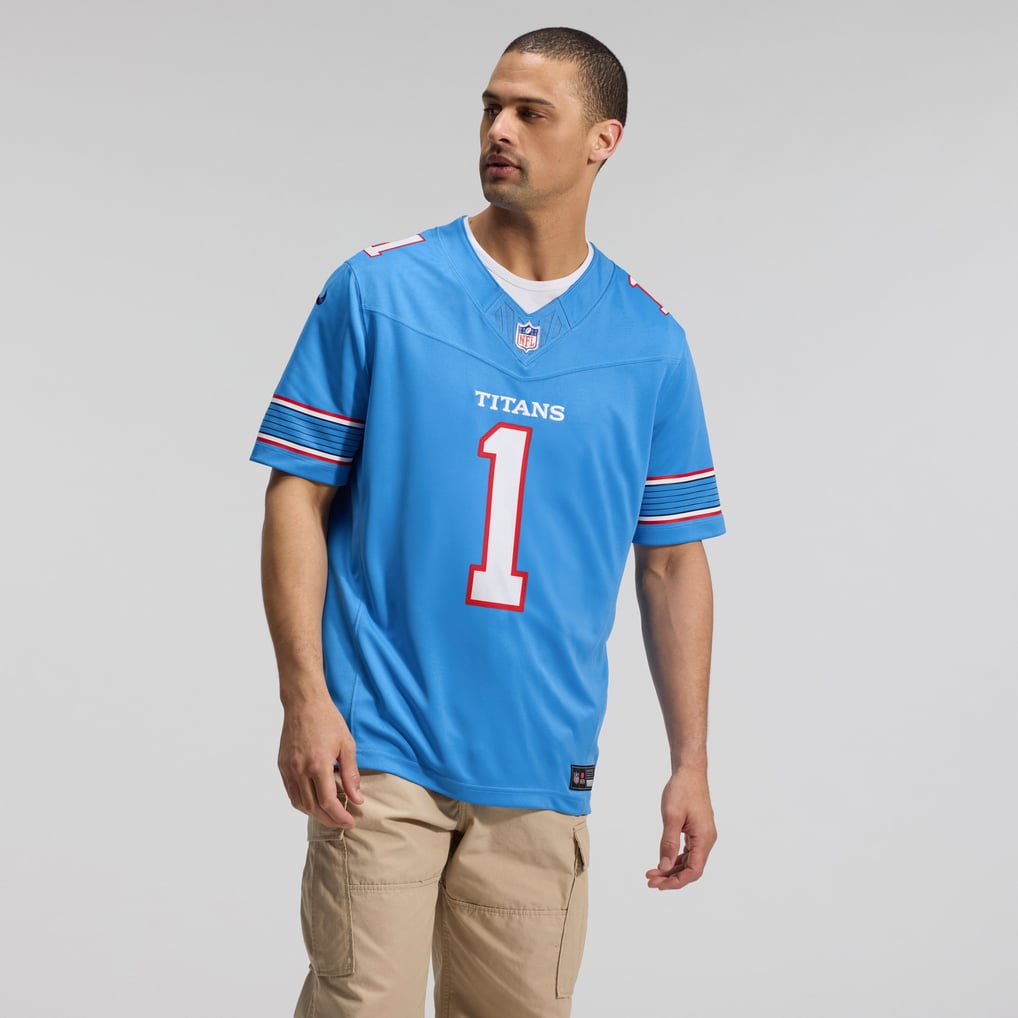 Men's Tennessee Titans Cameron Ward Nike Light Blue Team Vapor F.U.S.E. Stitched Limited Jersey - Image 5