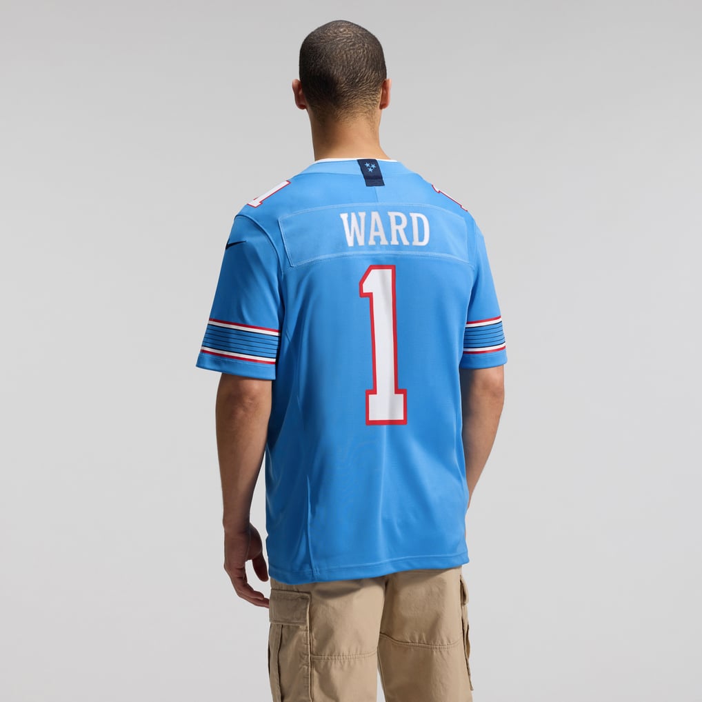 Men's Tennessee Titans Cameron Ward Nike Light Blue Team Vapor F.U.S.E. Stitched Limited Jersey - Image 6