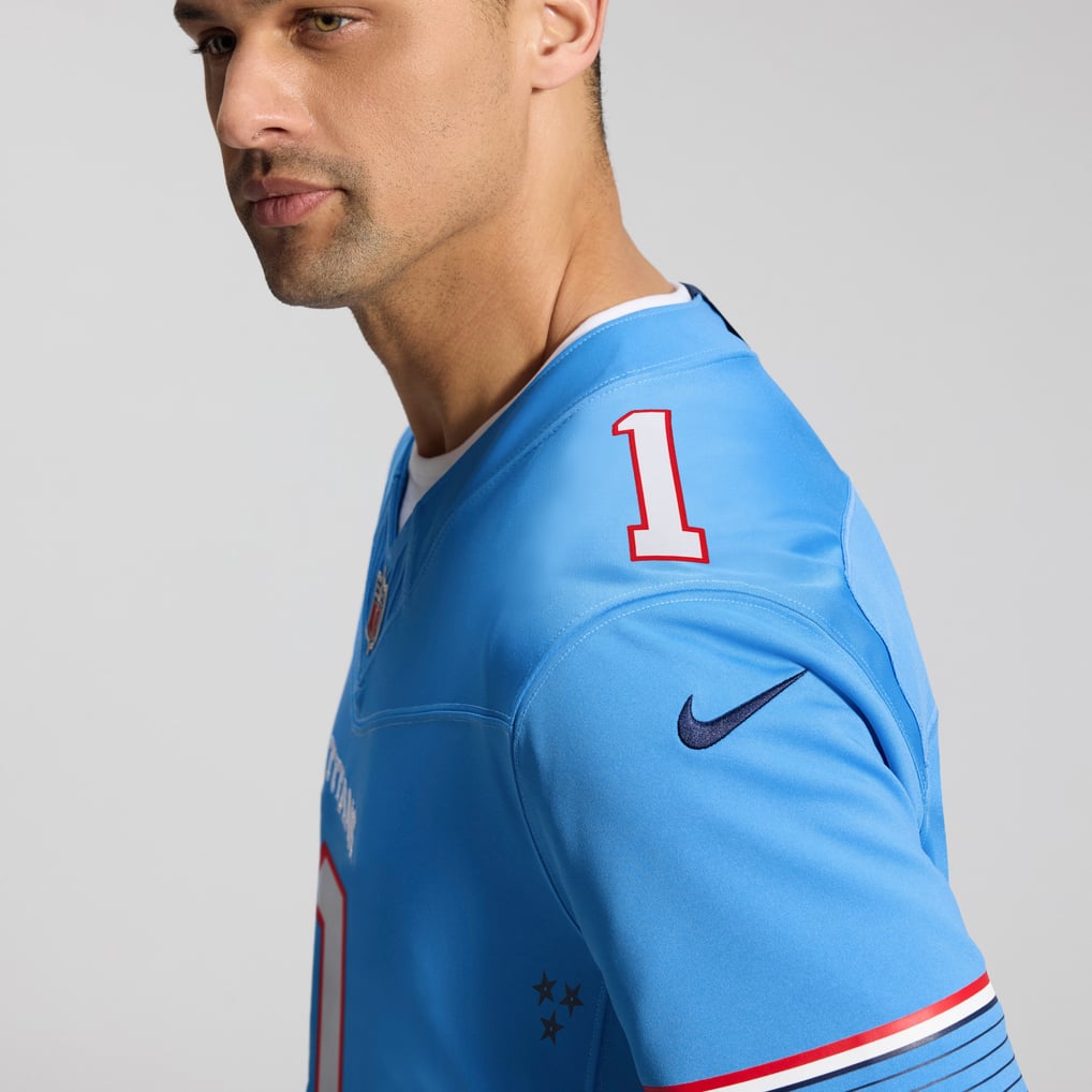 Men's Tennessee Titans Cameron Ward Nike Light Blue Team Vapor F.U.S.E. Stitched Limited Jersey - Image 9