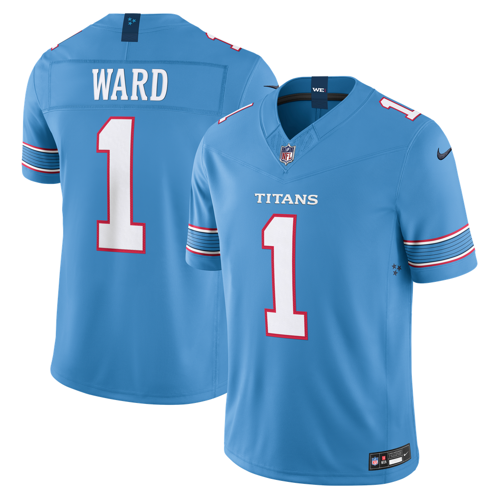 Men's Tennessee Titans Cameron Ward Nike Light Blue Team Vapor F.U.S.E. Stitched Limited Jersey - Image 1
