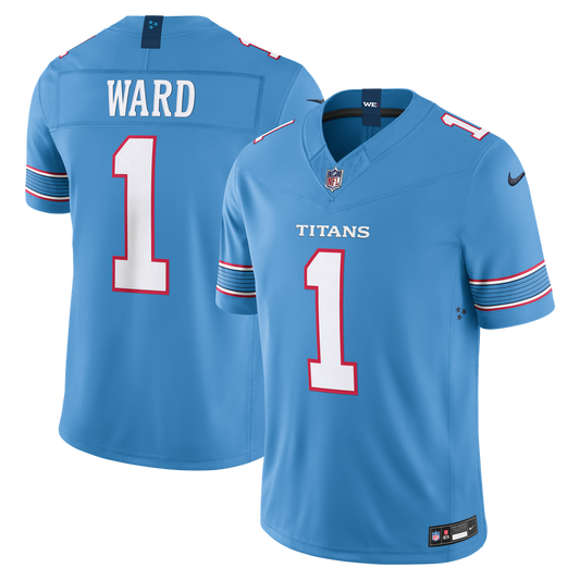 Men's Tennessee Titans Cameron Ward Nike Light Blue Team Vapor F.U.S.E. Stitched Limited Jersey - Image 1