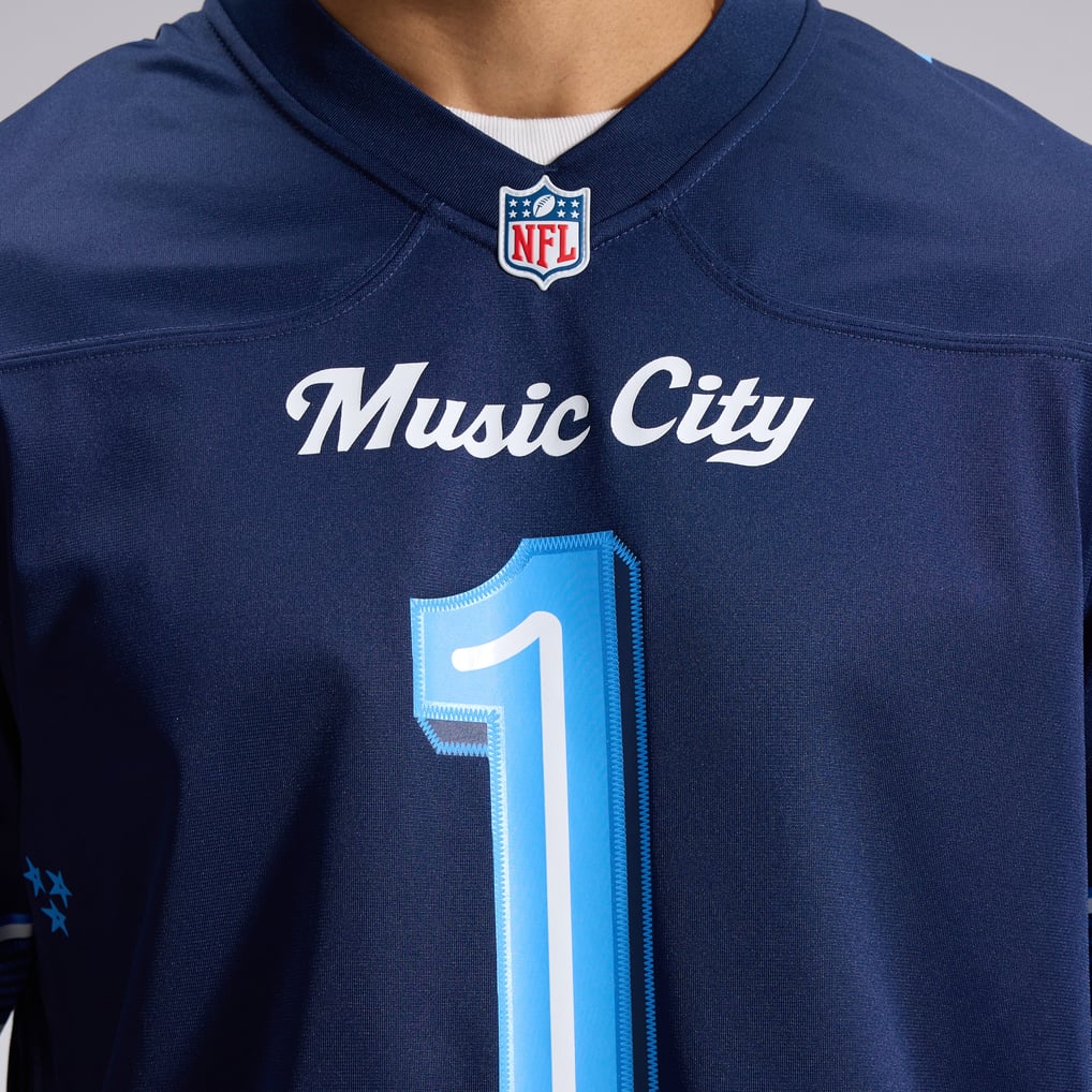 Men's Tennessee Titans Cameron Ward Nike Navy 2026 Rivalries Collection Game Jersey - Image 11