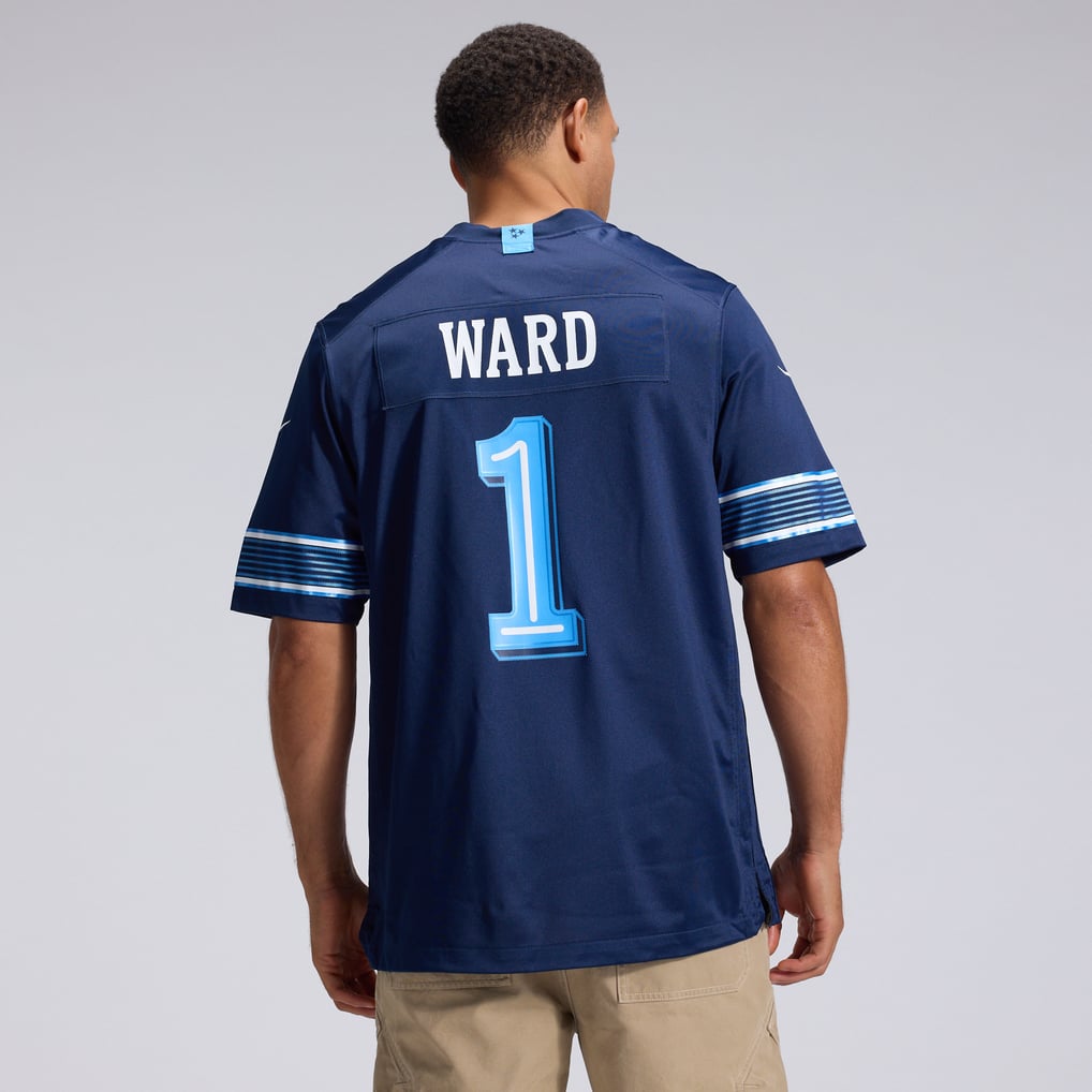 Men's Tennessee Titans Cameron Ward Nike Navy 2026 Rivalries Collection Game Jersey - Image 4