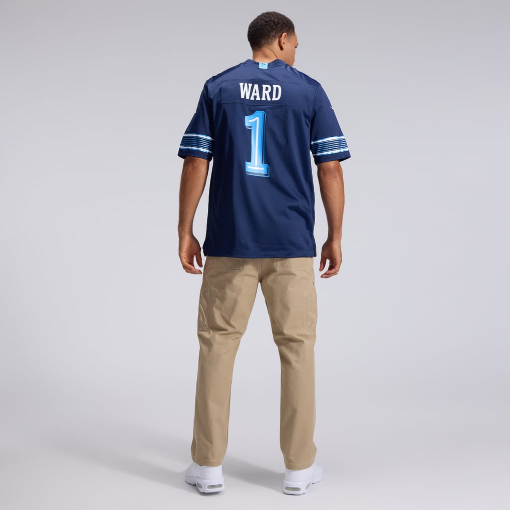 Men's Tennessee Titans Cameron Ward Nike Navy 2026 Rivalries Collection Game Jersey - Image 6