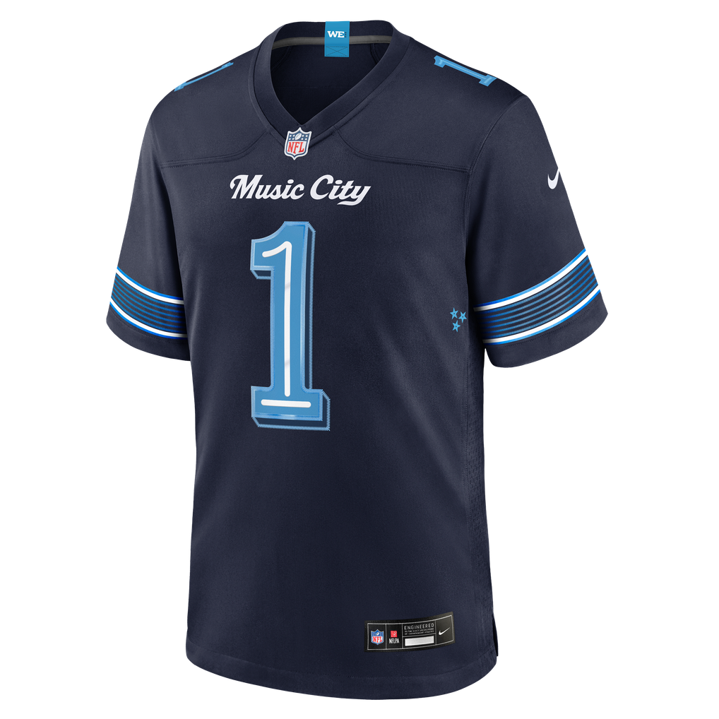 Men's Tennessee Titans Cameron Ward Nike Navy 2026 Rivalries Collection Game Jersey - Image 7