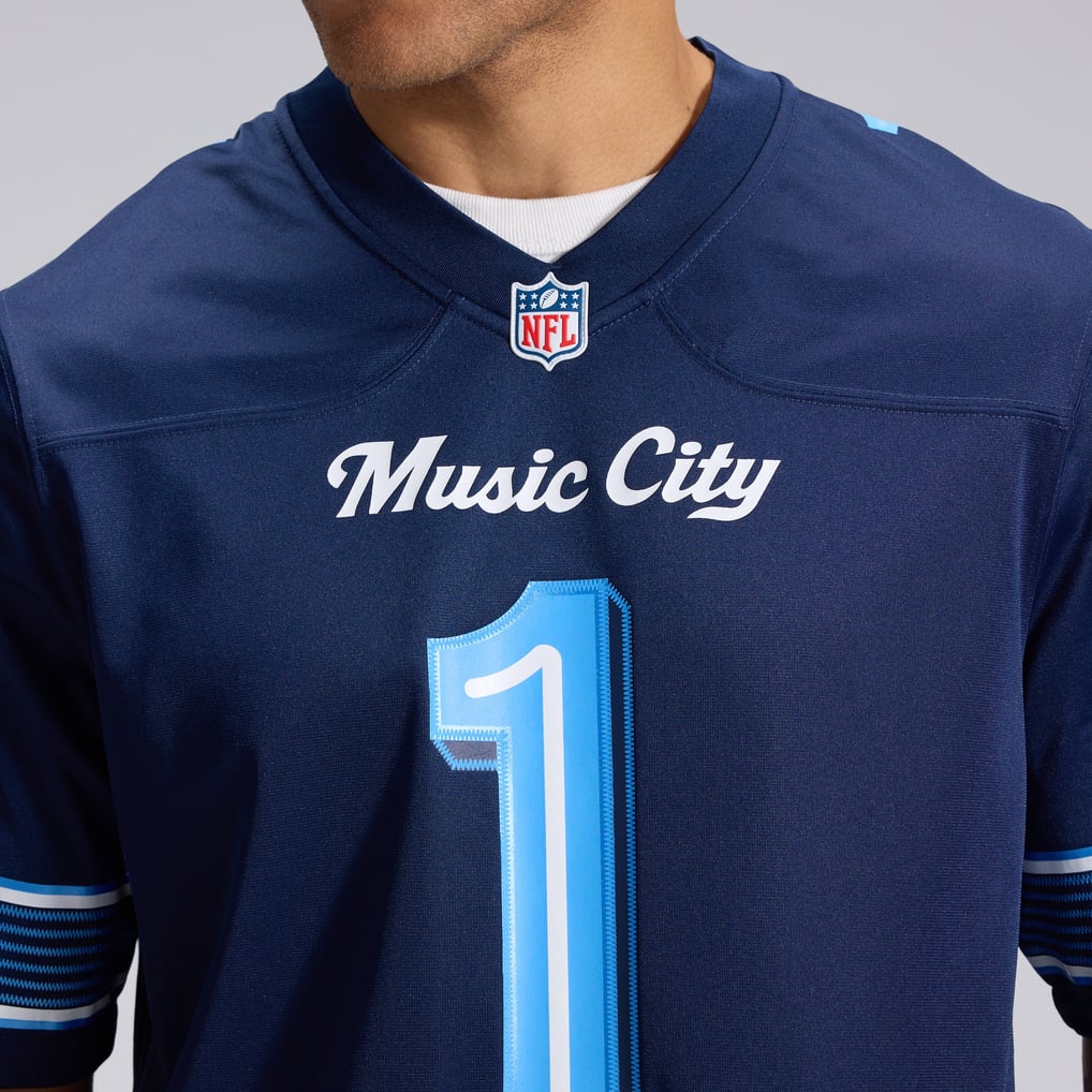 Men's Tennessee Titans Cameron Ward Nike Navy 2026 Rivalries Collection Game Jersey - Image 9