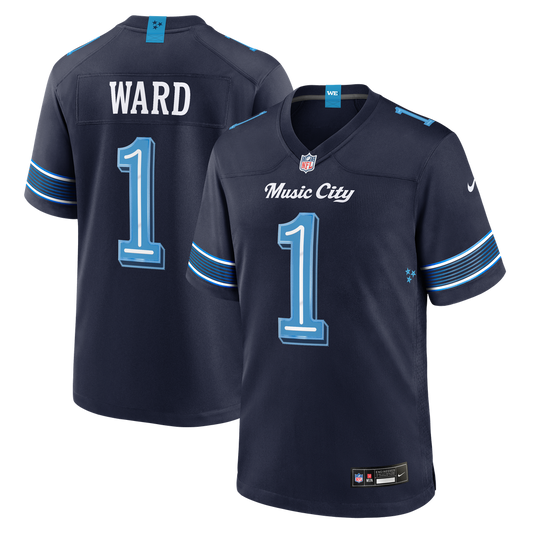 Men's Tennessee Titans Cameron Ward Nike Navy 2026 Rivalries Collection Game Jersey - Image 1