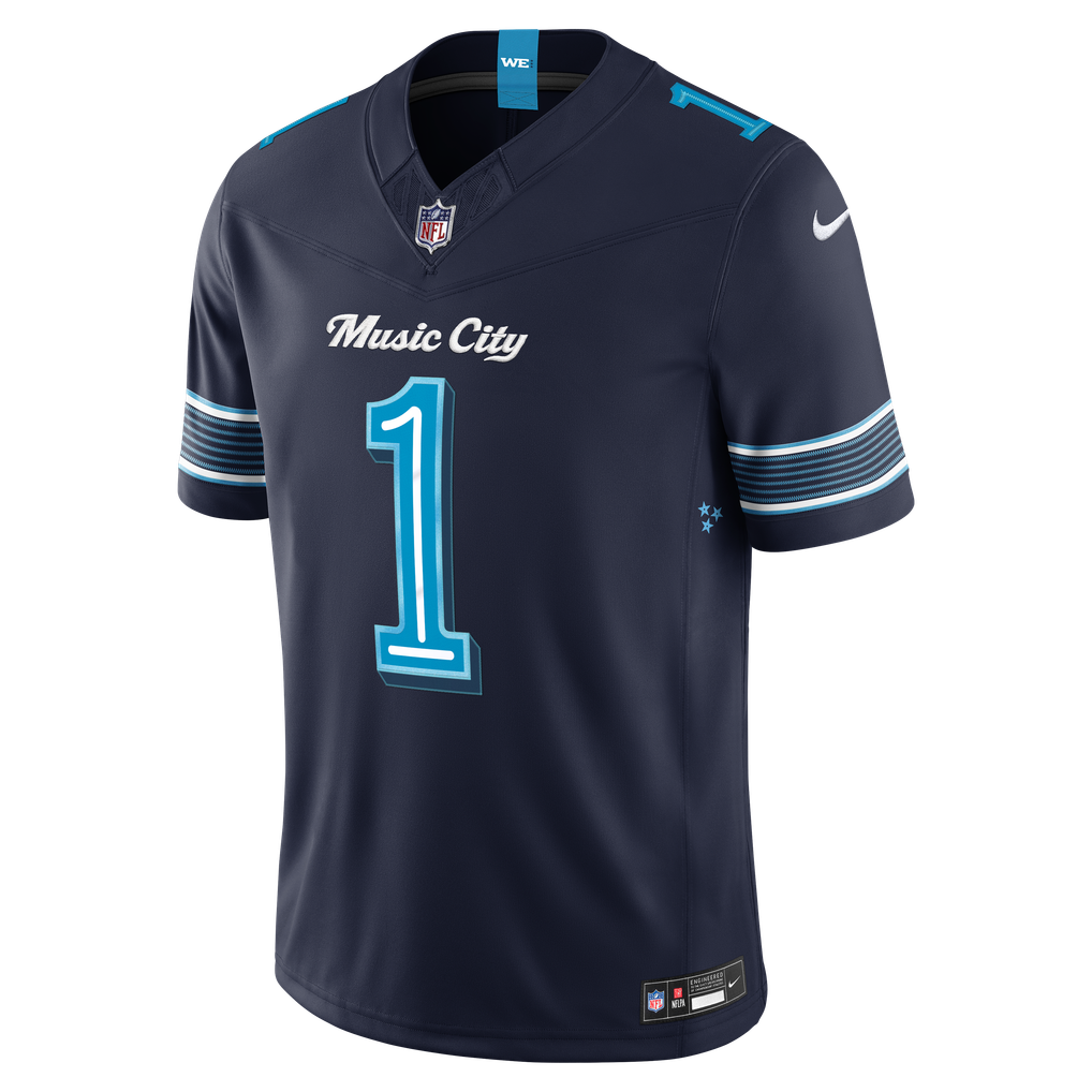 Men's Tennessee Titans Cameron Ward Nike Navy 2026 Rivalries Collection Stitched Limited Jersey - Image 5