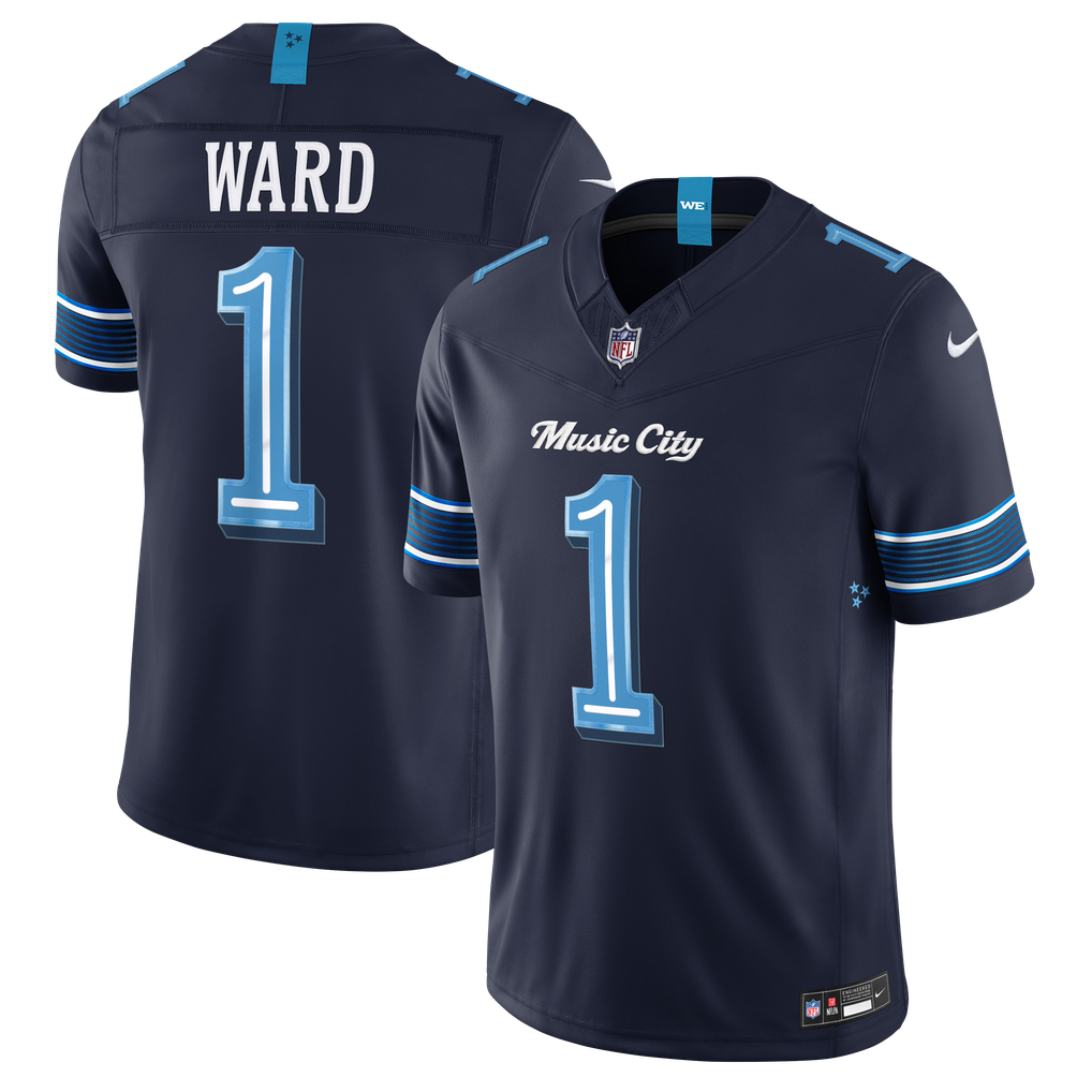 Men's Tennessee Titans Cameron Ward Nike Navy 2026 Rivalries Collection Stitched Limited Jersey - Image 2