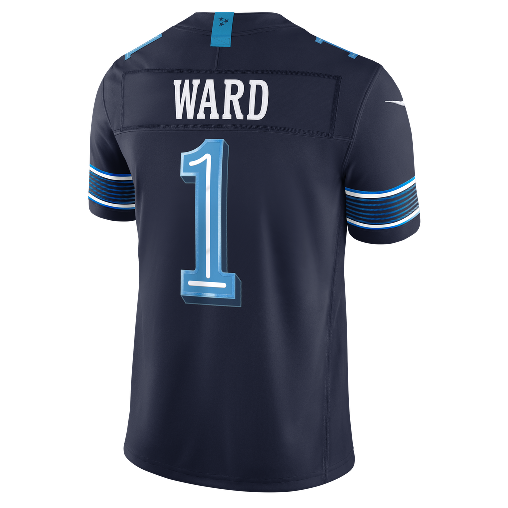 Men's Tennessee Titans Cameron Ward Nike Navy 2026 Rivalries Collection Stitched Limited Jersey - Image 4