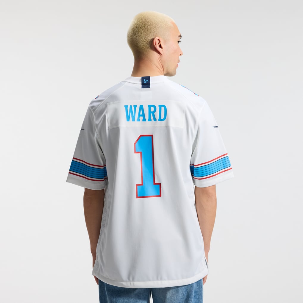 Men's Tennessee Titans Cameron Ward Nike White Game Jersey - Image 4