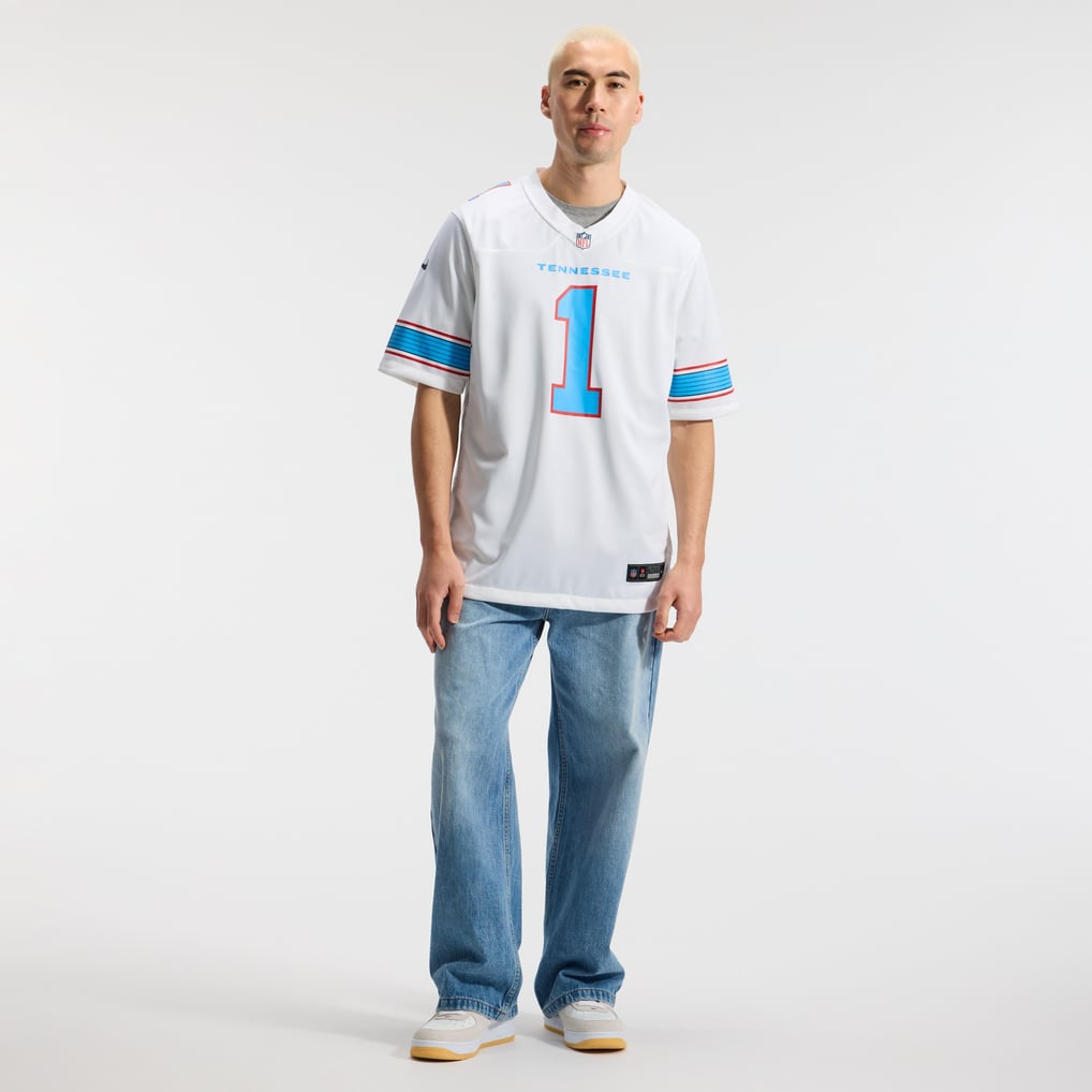 Men's Tennessee Titans Cameron Ward Nike White Game Jersey - Image 5