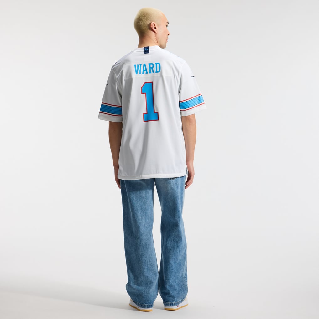Men's Tennessee Titans Cameron Ward Nike White Game Jersey - Image 6