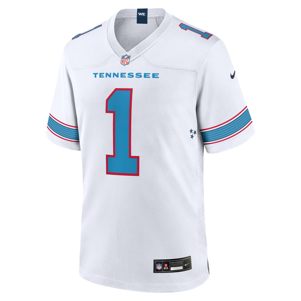 Men's Tennessee Titans Cameron Ward Nike White Game Jersey - Image 7