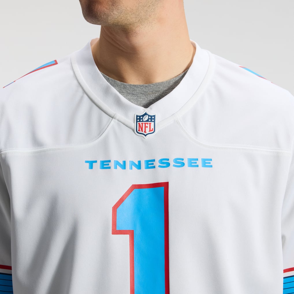 Men's Tennessee Titans Cameron Ward Nike White Game Jersey - Image 10