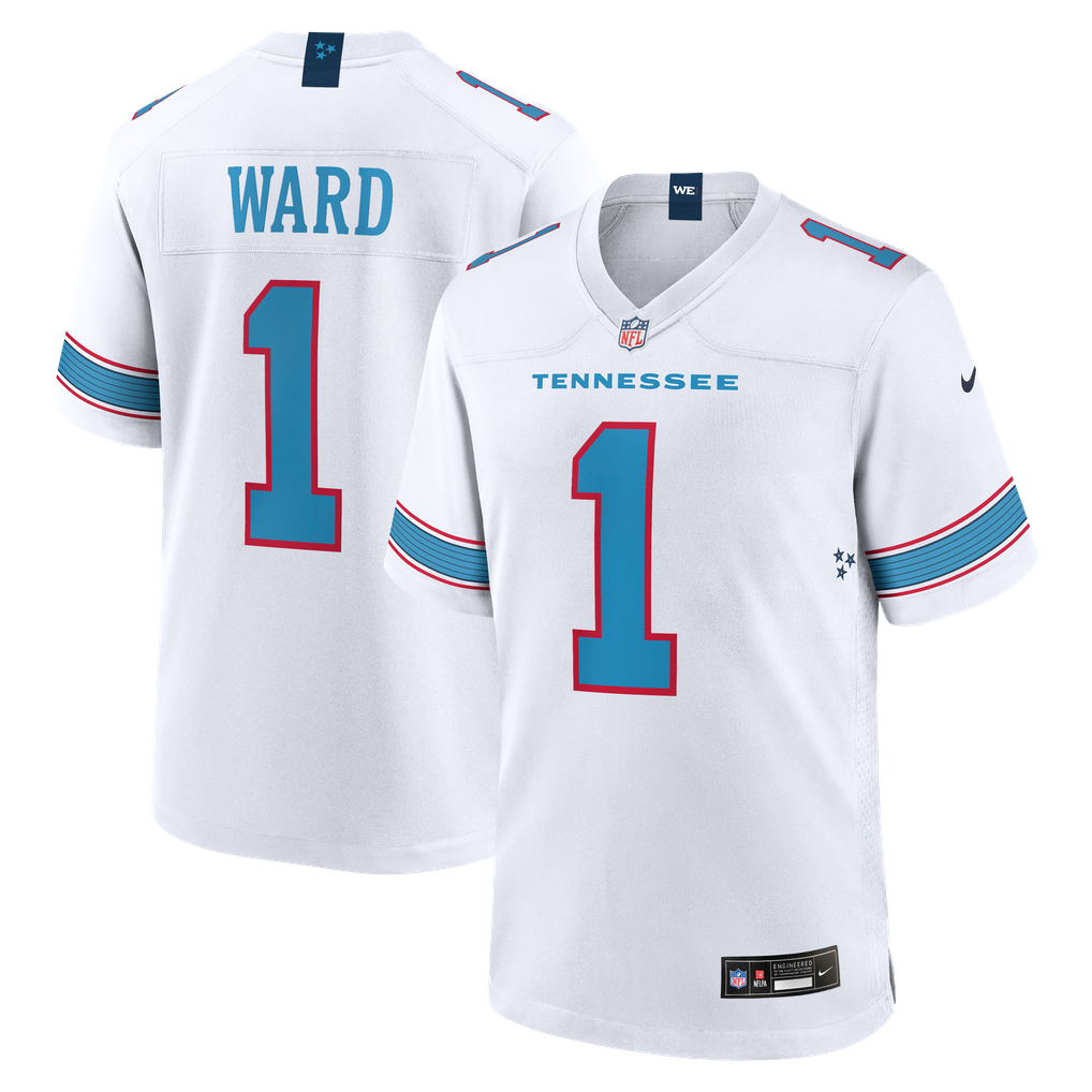 Men's Tennessee Titans Cameron Ward Nike White Game Jersey - Image 1