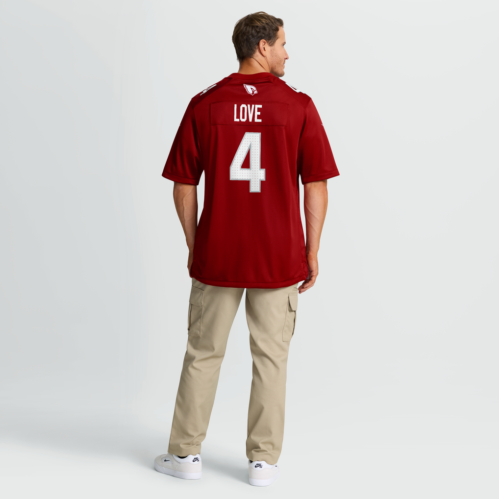 Men's Arizona Cardinals Jeremiyah Love Nike Cardinal Team Game Jersey - Image 4