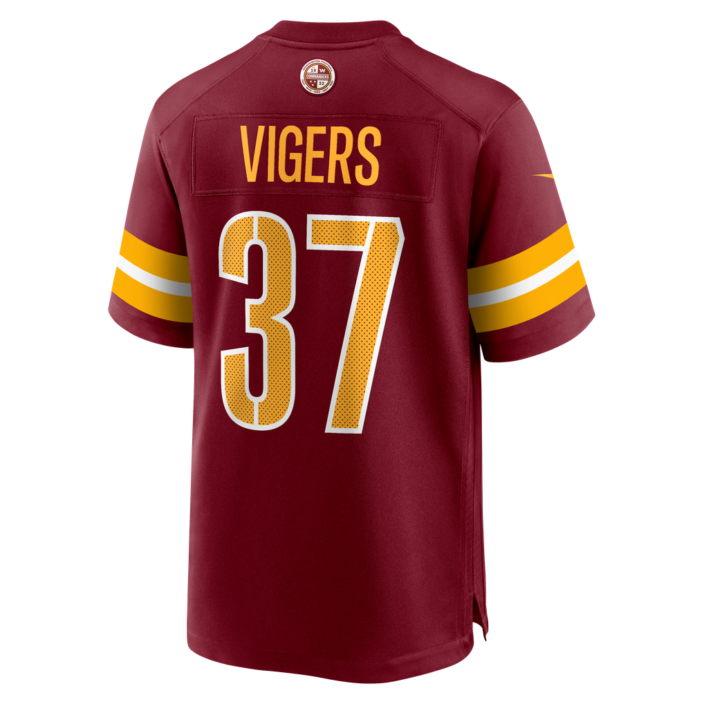 Men's Washington Commanders Car'lin Vigers Nike  Burgundy Team Game Jersey - Image 4