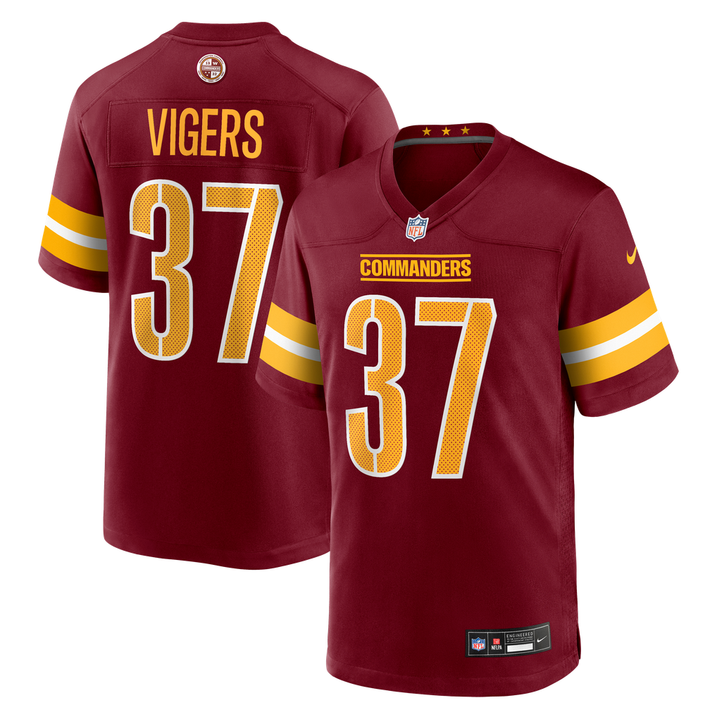 Men's Washington Commanders Car'lin Vigers Nike  Burgundy Team Game Jersey - Image 1