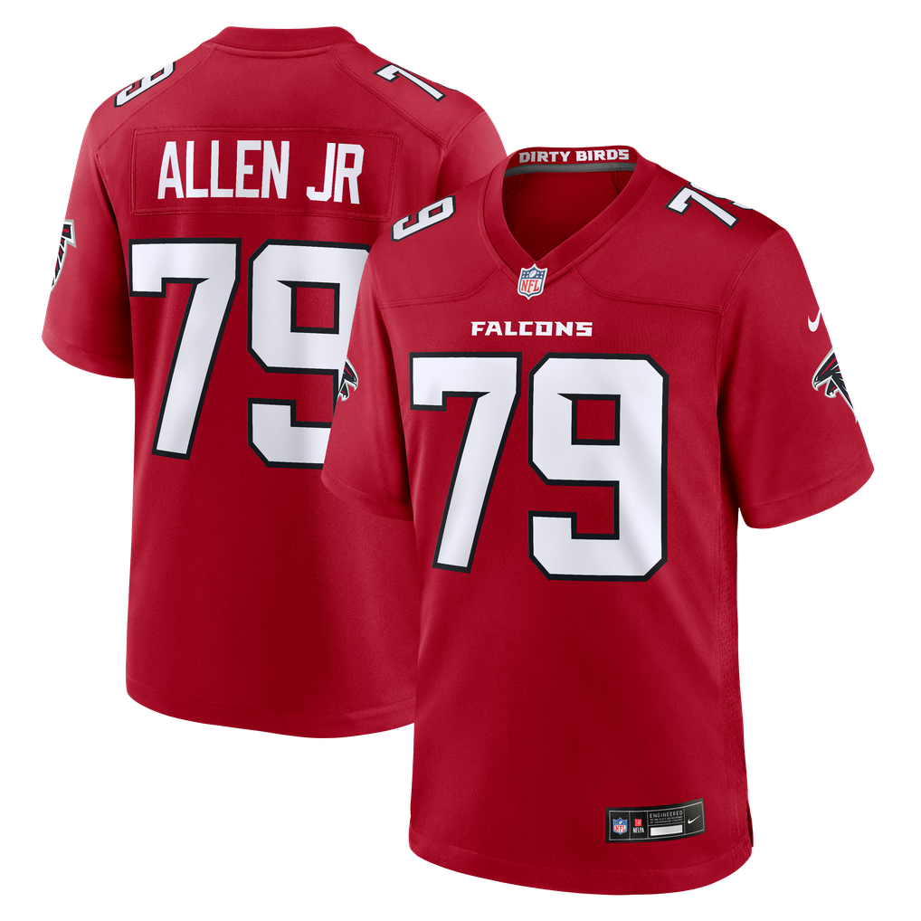 Men's Atlanta Falcons Carlos Allen Jr. Nike Red Team Game Jersey